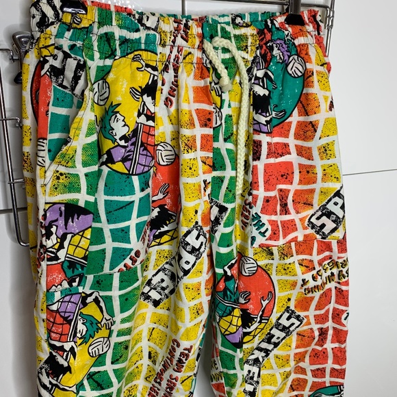 Select Other - Men's Sz XL 80s Vintage Jam Style Shorts Volleyball Graphic Print Select